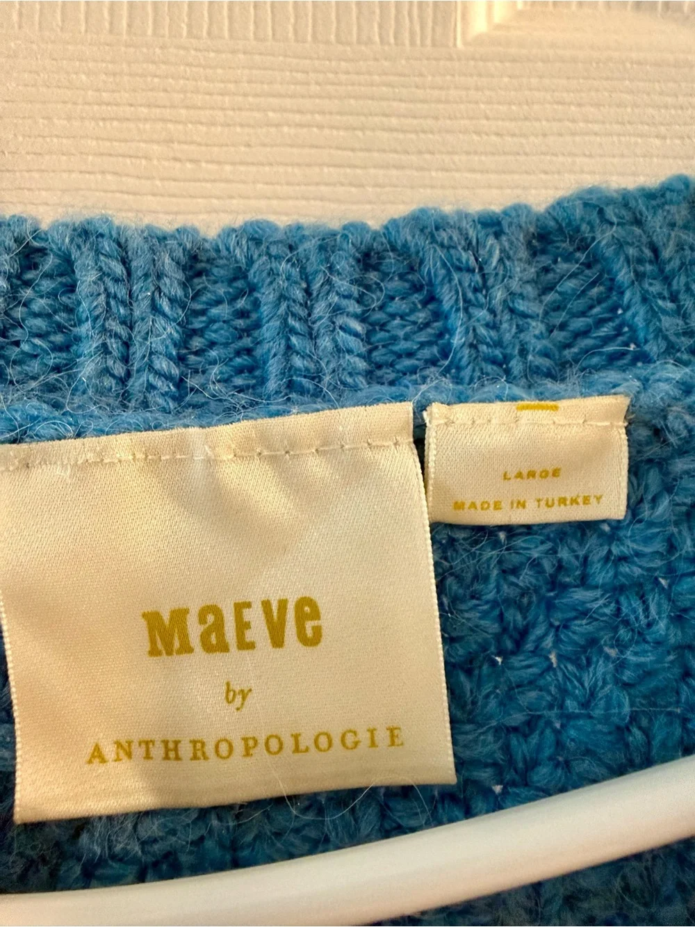 Maeve Blue Cable-Knit Women's Sweater Size Large